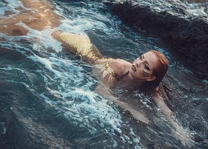 woman massaging a man